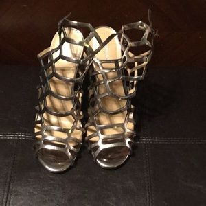 Gold Metallic Cage Sandals